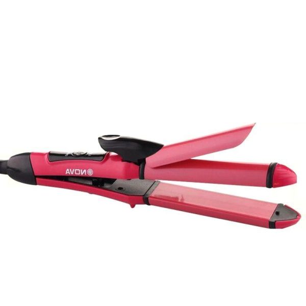 2-in-1 Nova Hair Straightener And Curler – Dual-use Styling Tool With Quick Heat-up Technology, Ceramic Plates For Smooth Straightening & Effortless Curls Model-nh-2009 – Portable, Lightweight, Ideal For Home Or Travel Use