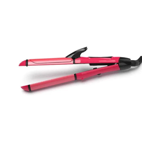 2-in-1 Nova Hair Straightener And Curler – Dual-use Styling Tool With Quick Heat-up Technology, Ceramic Plates For Smooth Straightening & Effortless Curls Model-nh-2009 – Portable, Lightweight, Ideal For Home Or Travel Use